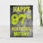 [ Thumbnail: Spooky Glowing Aura Look "Happy 97th Birthday" Card ]