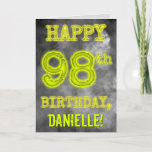 [ Thumbnail: Spooky Glowing Aura Look "Happy 98th Birthday" Card ]