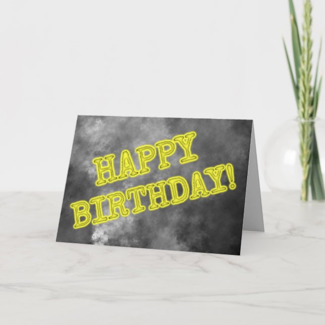 Spooky Glowing Aura Look "HAPPY BIRTHDAY!" Card (Front)