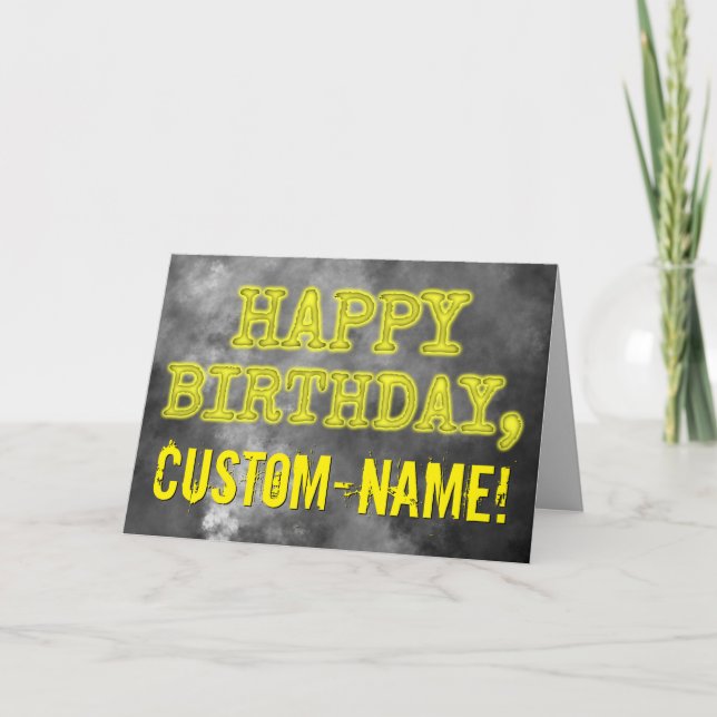 Spooky Glowing Aura Look "HAPPY BIRTHDAY" + Name Card (Front)