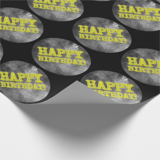 Spooky Glowing Aura Look "HAPPY BIRTHDAY!" Wrapping Paper (Corner)