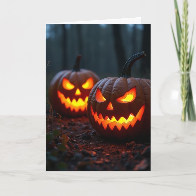 Spooky Glowing Faces Card (Front)