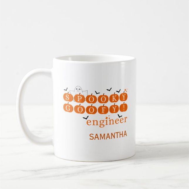 spooky goofy engineer coffee mug (Left)