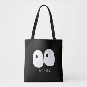 Spooky Googly Eye Modern Monogram Custom Halloween Tote Bag