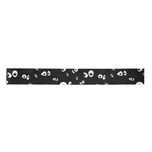 Spooky Googly eyes pattern Satin Ribbon