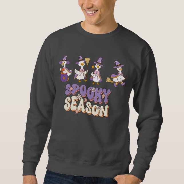Spooky Goose Ducks | Halloween Typography Sweatshirt (Front)