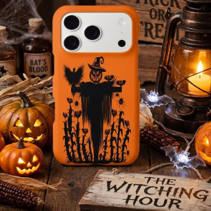 Spooky Goth Halloween Scarecrow Pumpkin Cornfield iPhone 17 Pro Case