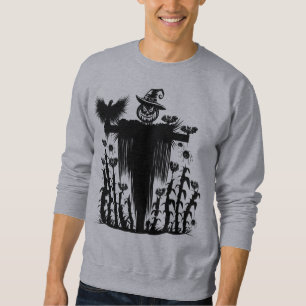 Spooky Goth Halloween Scarecrow Pumpkin Cornfield Sweatshirt