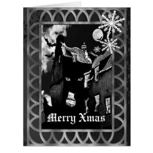 Spooky gothic black Christmas Cards