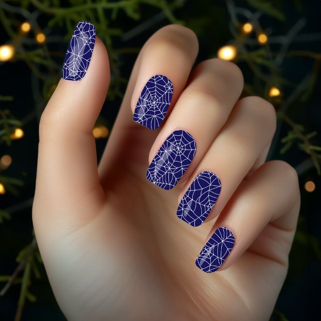 Spooky Gothic Blue Spider Web Halloween Minx Nail Art (Spooky Gothic Blue Spider Web Halloween Minx Nail Art)