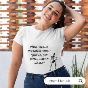 Spooky Gothic Dancing Skeletons Funny Halloween  T-Shirt