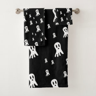 Spooky Gothic Ghost Illustration Bath Towel Set