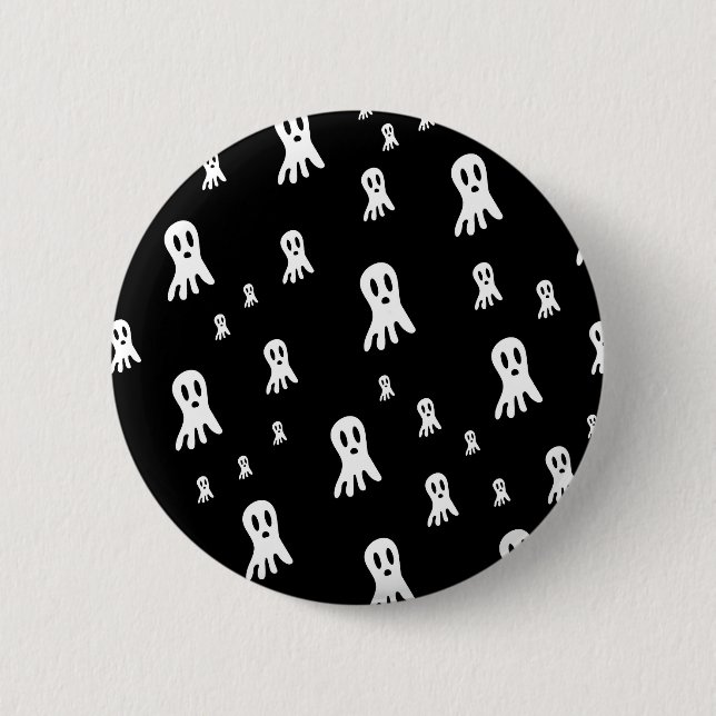 Spooky Gothic Ghost Illustration Button (Front)