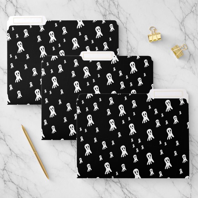 Spooky Gothic Ghost Illustration File Folder (Set)