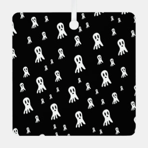 Spooky Gothic Ghost Illustration Metal Ornament