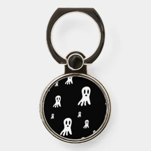 Spooky Gothic Ghost Illustration Phone Ring Stand