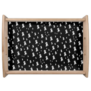 Spooky Gothic Ghost Illustration Serving Tray