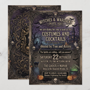 Spooky Gothic Halloween Party Invitation, Costumes Invitation