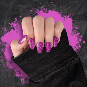 Spooky Gothic Pink Spider Web Halloween Minx Nail Art