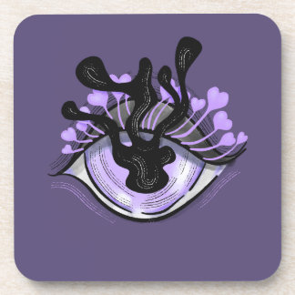 Spooky Gothic Purple Eye Halloween Art Beverage Coaster