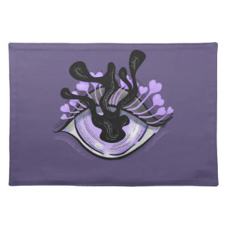 Spooky Gothic Purple Eye Halloween Art Cloth Placemat