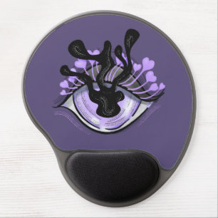 Spooky Gothic Purple Eye Halloween Art Gel Mouse Pad