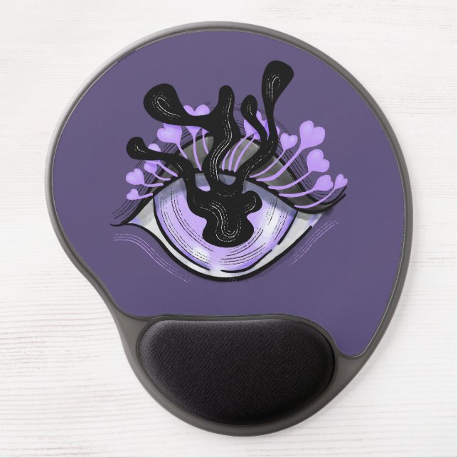 Spooky Gothic Purple Eye Halloween Art Gel Mouse Pad (Front)
