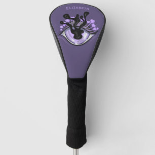 Spooky Gothic Purple Eye Halloween Art Golf Head Cover