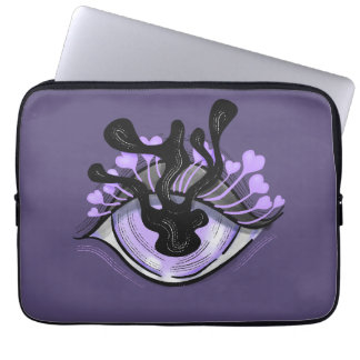 Spooky Gothic Purple Eye Halloween Art Laptop Sleeve
