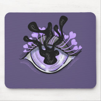 Spooky Gothic Purple Eye Halloween Art Mouse Pad