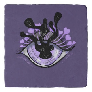 Spooky Gothic Purple Eye Halloween Art Trivet