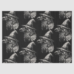 Spooky Gothic Raven Halloween Witch Hat Crow Tissue Paper