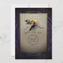 Spooky Gothic Raven In Full Moon Adult Halloween