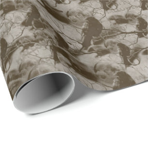 Spooky Gothic Raven In Full Moon Adult Halloween Wrapping Paper