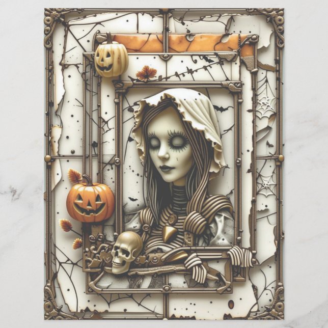 Spooky Gothic Scrapbook Paper Haunted Halloween (Front)