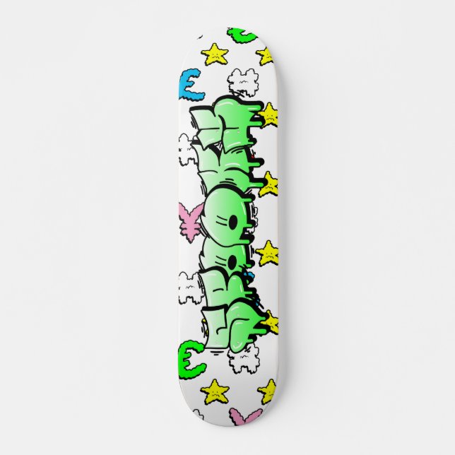 Spooky Graffiti Custom Personalized Skateboard (Front)