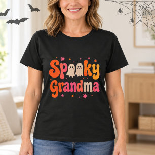 Spooky Grandma Halloween Cute Ghosts Retro Letter T-Shirt