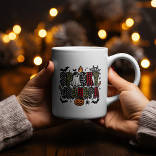 Spooky Grandpa Halloween Camo Plaid Mixed Coffee Mug