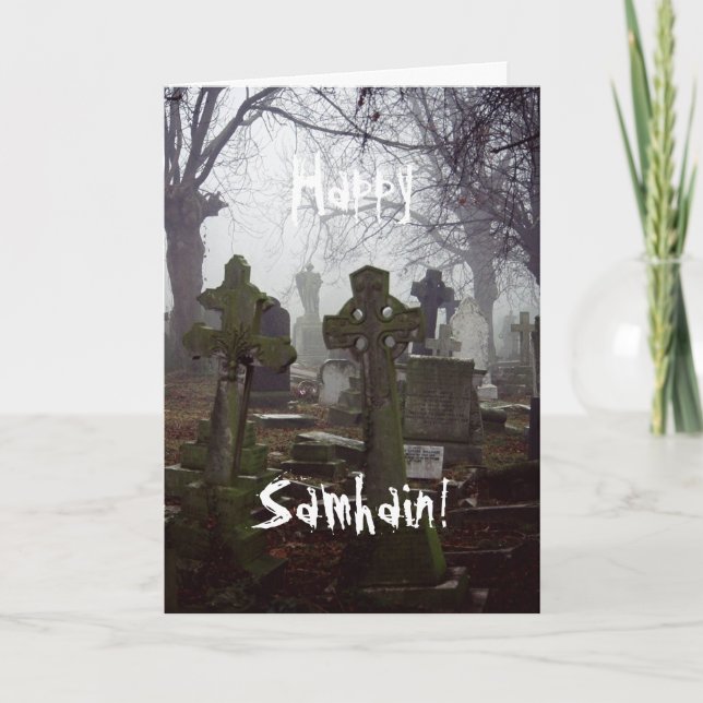 spooky graveyard card (Front)