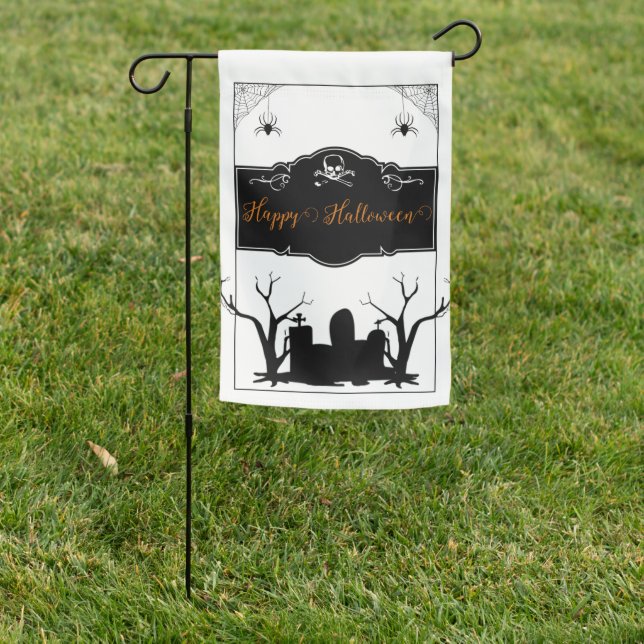 Spooky Graveyard Halloween Garden Flag (In SItu)