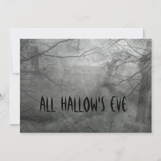 Spooky Graveyard Halloween Invitations (Front)