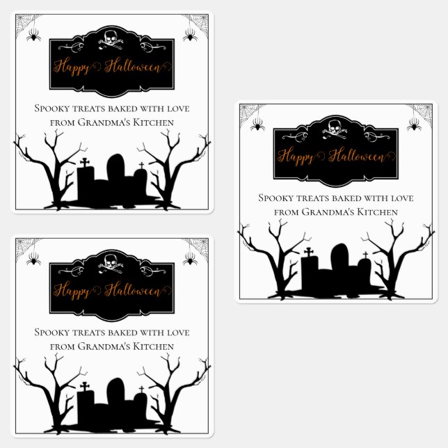 Spooky Graveyard Halloween Labels (Group)