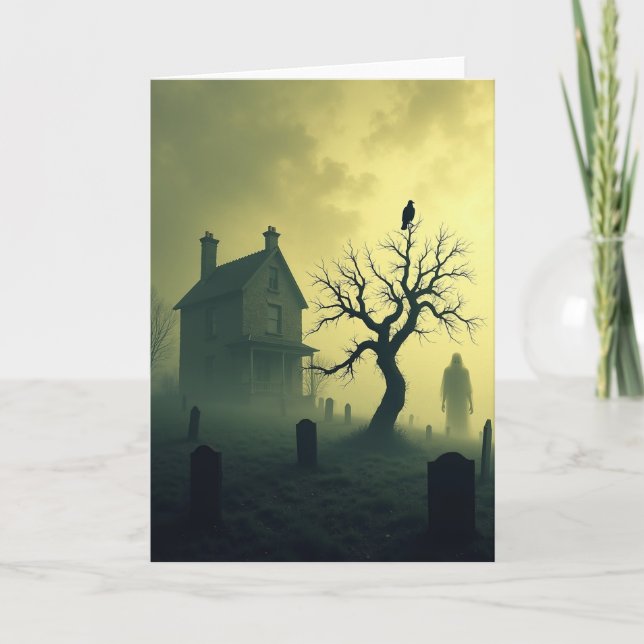 Spooky Graveyard Haunt Card (Front)