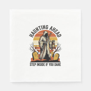Spooky Graveyard Shirt with Haunted Sunset Reaper Napkins