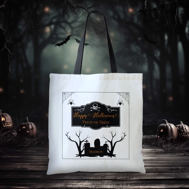 Spooky Graveyard Trick or Treat Tote Bag (Spooky Graveyard Trick or Treat tote Bag)
