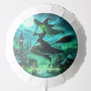 Spooky green aura Halloween witch Balloon
