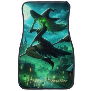Spooky green aura Halloween witch Car Floor Mat