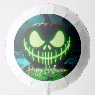 Spooky green glowing Halloween pumpkin Balloon