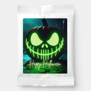 Spooky green glowing Halloween pumpkin Hot Chocolate Drink Mix