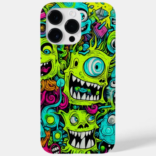 Spooky Green Monster Pattern Case_Mate iPhone 14 Pro Max Case